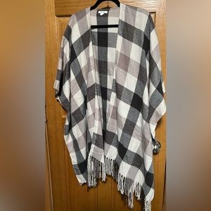 Plaid Blanket Poncho